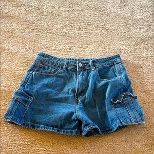 Blue Denim Women's Cargo Shorts